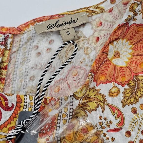 Soiree Women's Floral Paisley Print Sleeveless Button Back Top Size Small NWT - Picture 8 of 13